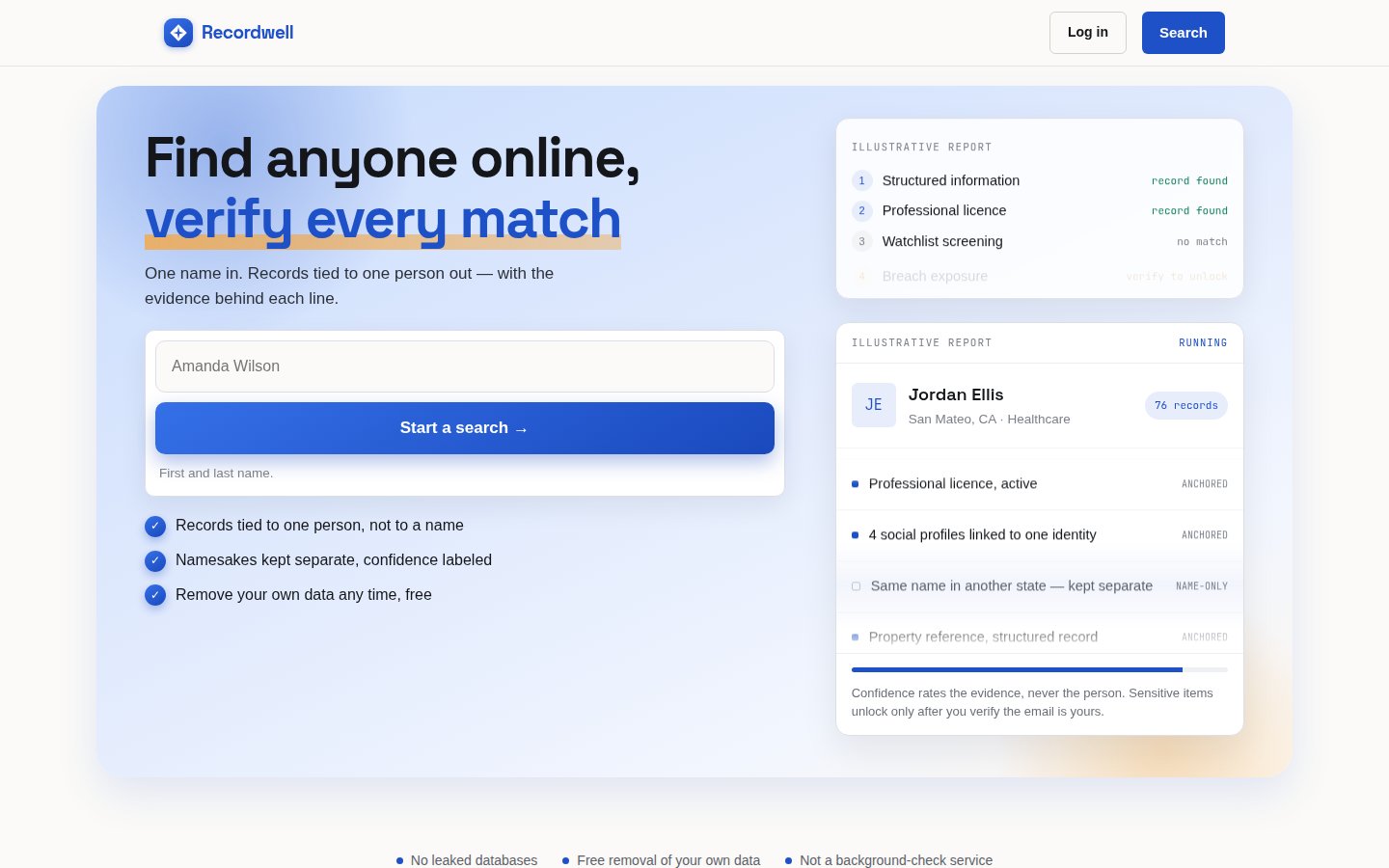 Screenshot of recordwell.ai