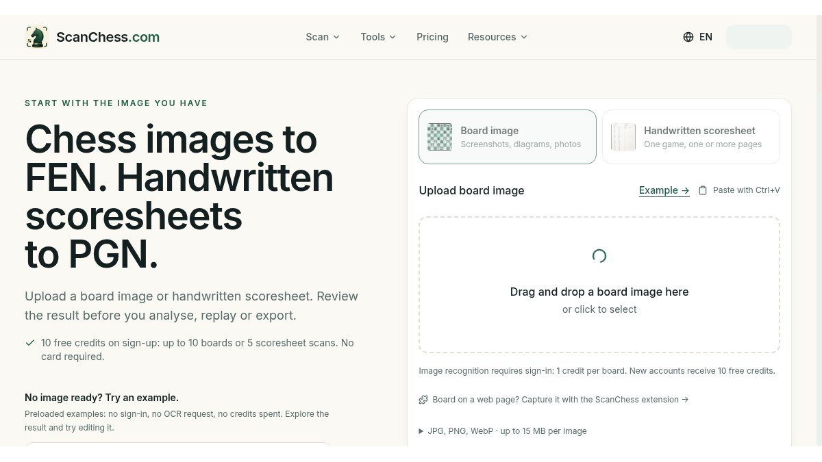 Screenshot of scanchess.com